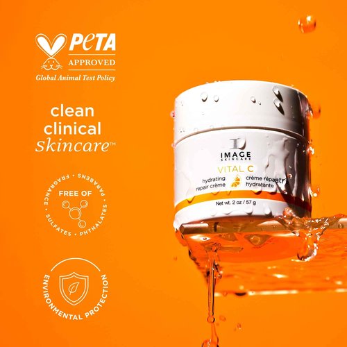 IMAGE Skincare, VITAL C Hydrating Repair Crème, Holiday Beauty Stocking Stuffer, Face Night Cream with Hyaluronic Acid, Discovery Size, 1oz
