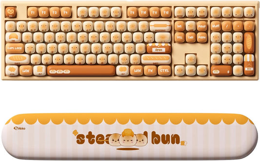 AKKO x MG108B Bun Wonderland Mechanical Keyboard with Wrist Rest Hot-Swappable Multi-Mode Gaming Keyboard with PBT Dye-Sub MOG Profile Keycaps