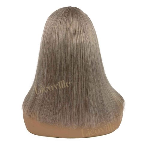 Licoville 13x6 Ash Blonde Bob Wig Human Hair 12 Inch Deep Part Ash Blonde HD Lace Front Wig Human Hair Short Bob Wigs for Black Women 180% Density Silky Straight Blond Wig
