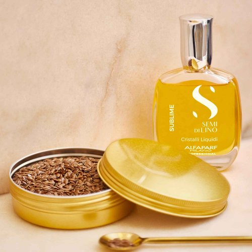 ALFAPARF MILANO Semi di Lino Cristalli Liquidi Hair Oil Serum and Reparative Anti-Breakage Fluid Set for Damaged Hair - Heat Protector - Repairs, Strengthens, Adds Shine - Vegan Formula