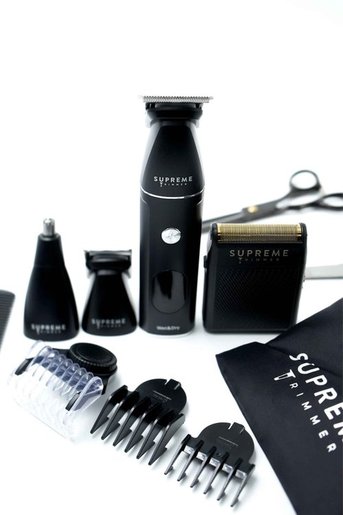 Supreme Trimmer Multigroomer SMG3030 + Solo Foil Shaver Kit | Wet/Dry 14PC Kit All-in-one Nose, Ear, Head & Face Precision Beard Trimmer | Pocket Shaver for Barbers & at Home Use