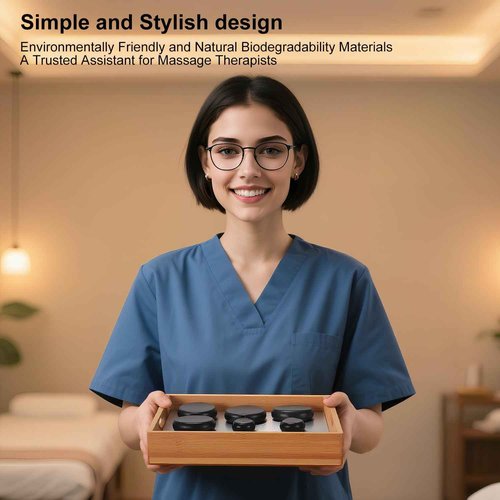 OnVisit Hot Stone Massage Set with Warmer Kit,10 PCS Rocks Stones with Bamboo Heater Box,Massage Warmer Kit with Temperature Control and Timming Setting,Massage Stone Heater for Spa & Home Use