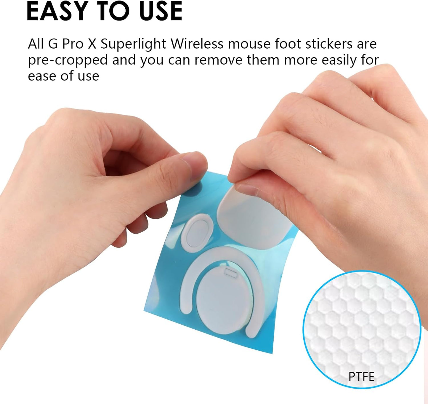 2 Pack Mouse Feet Sliding Stickers, Wear-Resistant Smooth Mice Glass Skates Pad (Glide Mice Skates, White PTFE) (6&7mm Universal Mouse Feet)