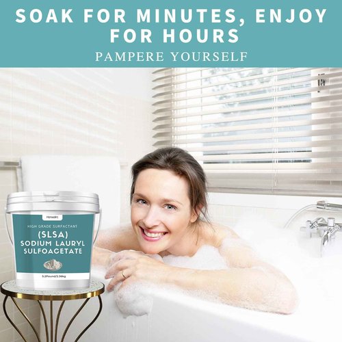 5.2 Pound SLSA Powder for Making Bath Bombs, Premium SLSA Sodium Lauryl Sulfoacetate Powder, Amazing Bubbles, Gentle on Skin, Suitable for Making Bath Bombs, Bath Truffles and More