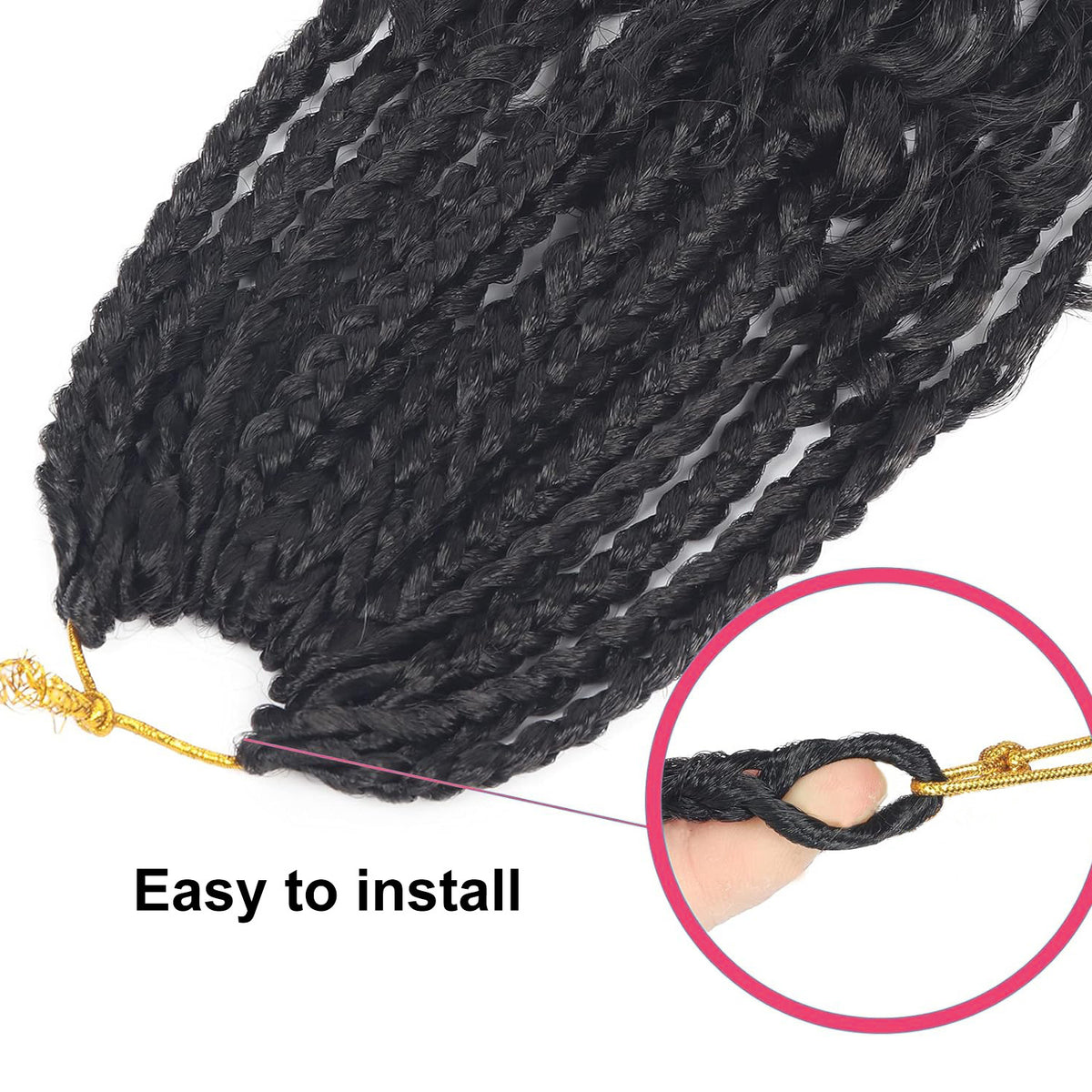 African Braiding Crochet Hair - Three-Strand Synthetic Hair Extensions