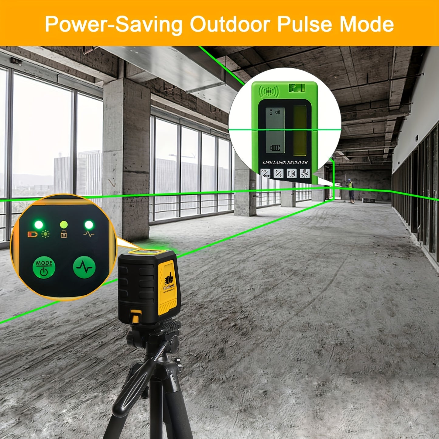 Laser Level 100Ft Self-Leveling Cross Line Green Beam with Magnetic Base