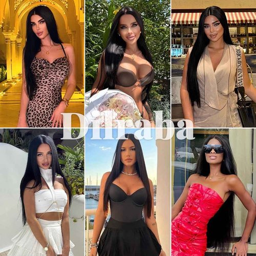 Dilraba 30 Inch Human Hair Wig 13x6 Lace Front Wigs Human Hair 200 Density HD Transparent Straight Lace Front Wigs Pre Plucked Glueless Lace Frontal Wigs Natural Black Color