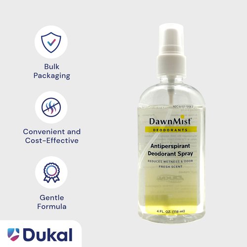 Dukal PSD40 Dawn Mist Antiperspirant Deodorant, 4 oz, Pump Spray, Pack of 48