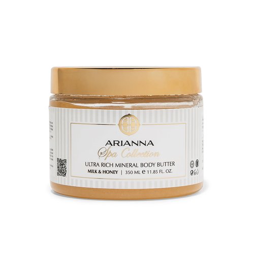 Arianna Skincare Ultra Rich Mineral Body Butter Dead Sea Body Butter For Dry Skin Repair Rich Vegan Hydrating Moisturizer (Milk & Honey)