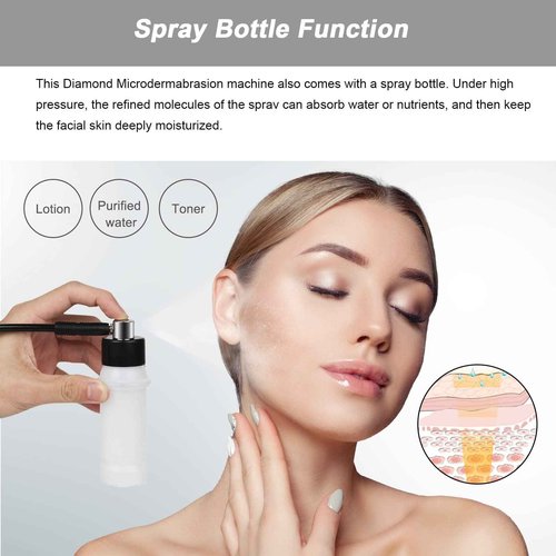 AIMENGXI Diamond Microdermabrasion Machine Professional Plus, 3 in 1 Pink Diamond Dermabrasion Facial Beauty Equipment Skin Care for Vacuum Blackhead Removal & Spray, Suction Power 0-70 cmHg