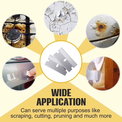 Lasnten 1500 Pcs Single Edge Razor Blades, Industrial Scraper Razor Blades Safety Straight Edge Replacement Box Cutter Blade for Glass Paint Scraper, Removing Labels, Decals, Stickers