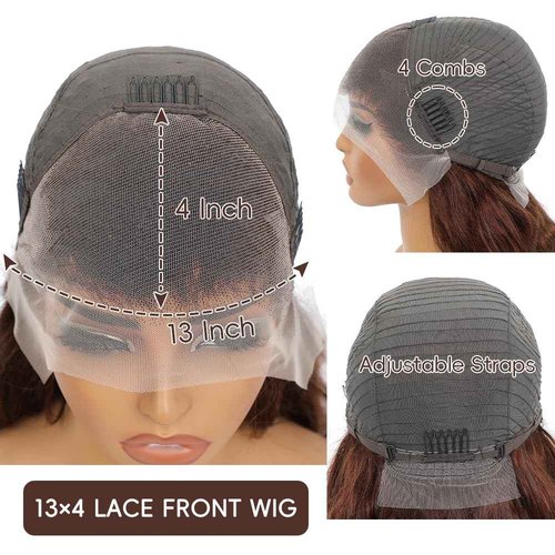 Chocolate Brown Lace Front Wig Human Hair Body Wave Lace Front Wigs Human Hair Pre Plucked 200% Density Frontal Wigs Human Hair 13x4 Brown Wig 30 Inch Lace Frontal Wig