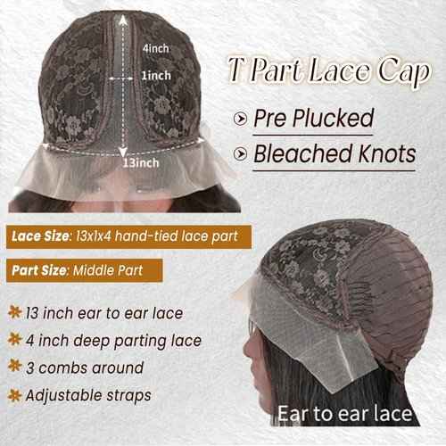 Curly Lace Front Wigs Pre Plucked 24 Inch Real Human Hair Lace Frontal Wig with Baby Hair 4/27 Colored Honey Blonde Highlights 13x1 Middle Part Brazilian Virgin Human Hair Lace Wig Bleached Knots