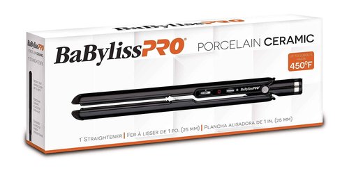 BaBylissPRO Porcelain Ceramic Flat Iron Hair Straightener, 1" Digital Hair Straightener Iron for Professional Salon Results and All Hair Types