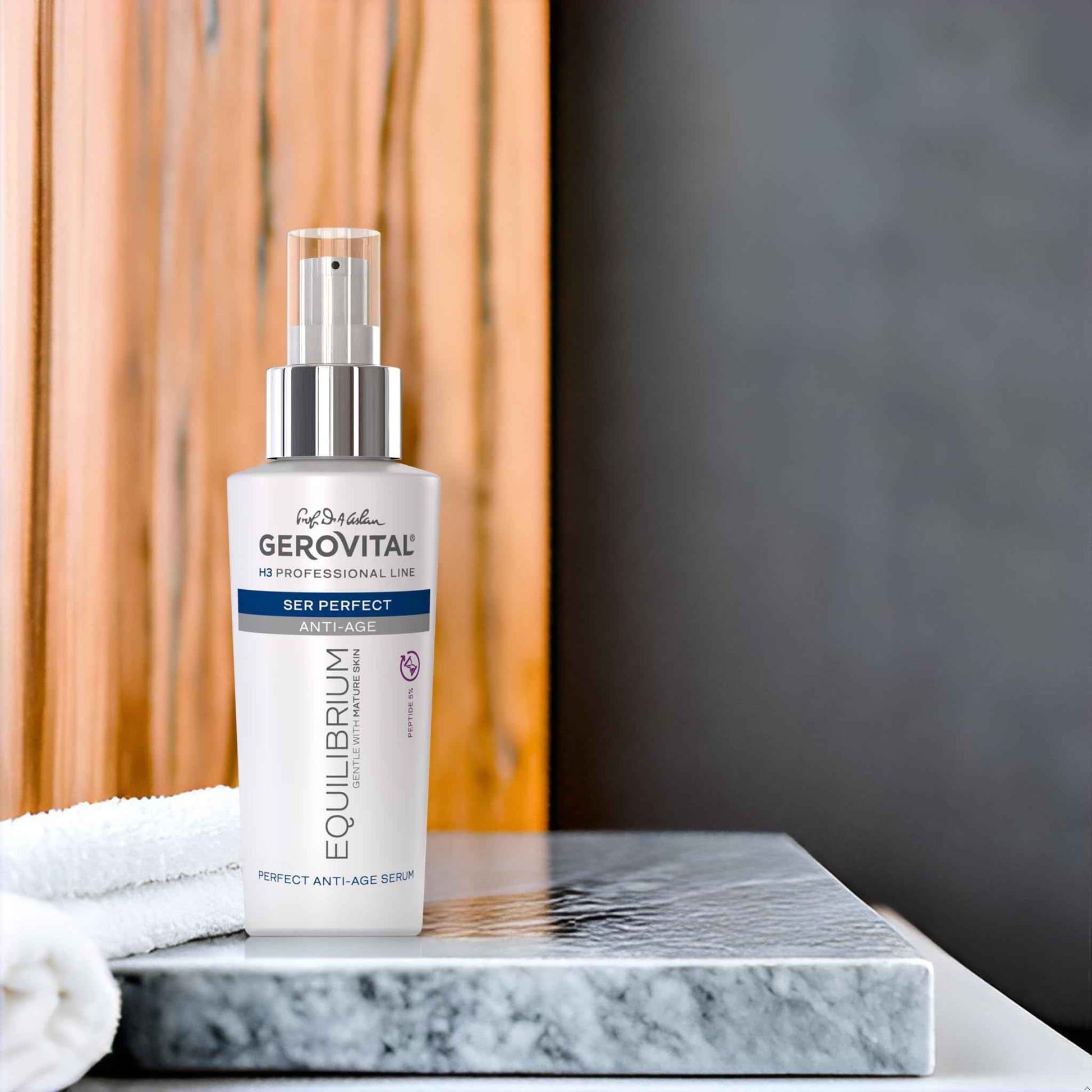 Gerovital EQUILIBRIUM Perfect Anti-Aging Serum with Peptide 5% | Intensive Treatment for Mature, Dry and Wrinkled Skin | Professional Product, 100 ml