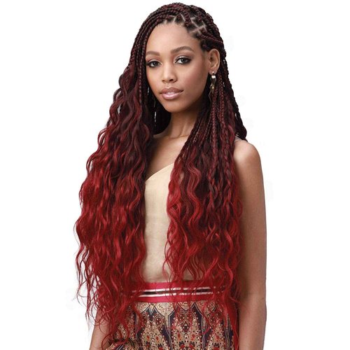 MULTI PACK DEALS! Bobbi Boss Synthetic Hair Braids Pre-Feathered 3X King Tips Body Wave 28" (5-PACK, T1B/27)