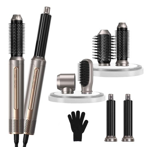 Hair Dryer Brush,Blow Dryer Brush with Attachments,110000 RPM Curly Twist 6 in 1 Air Style, Professional Ionic Hair Styling Tool, Left & Right Air Curler, Volumizer