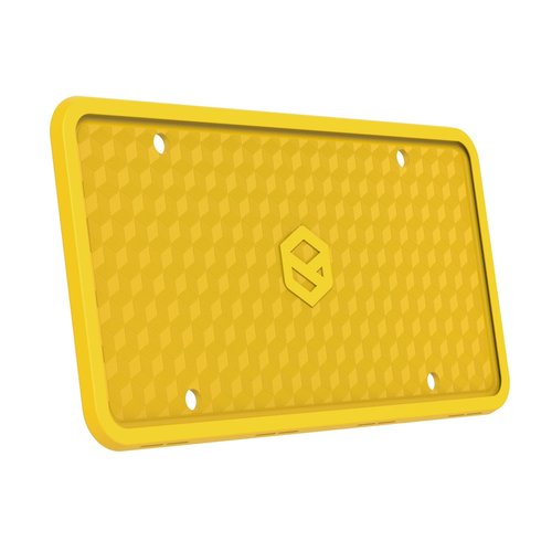Rightcar Solutions Silicone License Plate Frame | The Original Premium Grade Silicone Car Plate Frame | Rust Proof, Rattle Proof, Weather Proof License Plate Holder (Yellow)