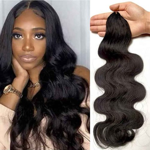 Pre-Separated Crochet Knotless Hair Extensions Body Wave Feather Crochet Human Hair Seamless Reusable for Women Hair 16inch 120g 100strands