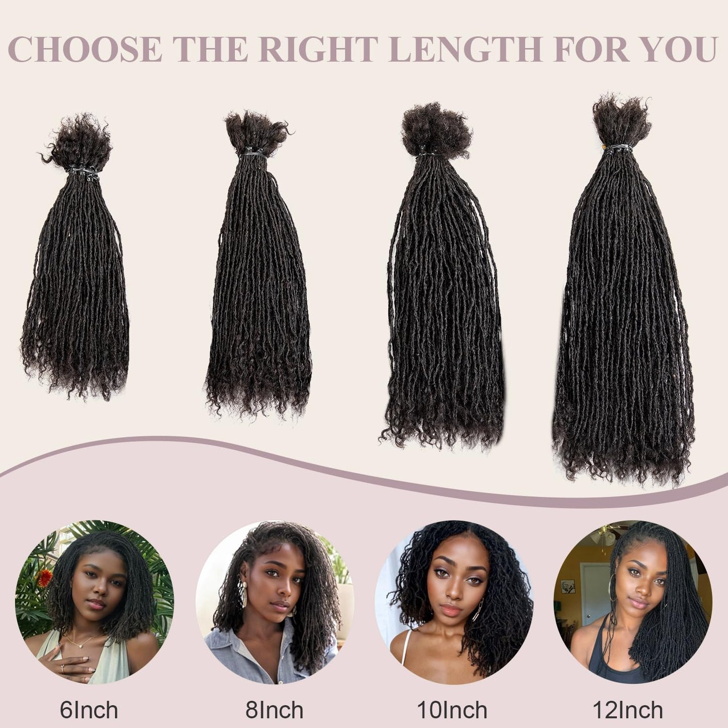 Originea Micro Locs Extesnions Human Hair 0.2cm Thickness Sisterlocks Curly Tips, Full Handmade Interlocking Permanent Soft Dreadlock Extensions Natural Looking Locs (1B# 0.2cm, 12 Inch 70 Strands)