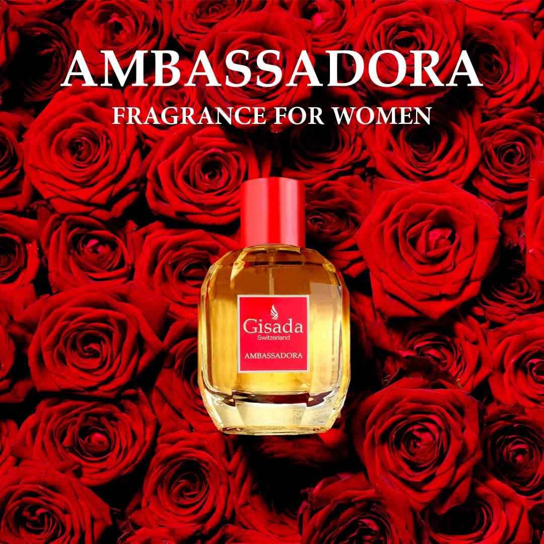 Gisada Ambassadora Women's Perfume - Perfumes for Women with Oriental, Sweet, Floral, Warm Fragrance - Daily Wear Women's Cologne with Juicy, Fruity, Spicy Scent - Made in Switzerland - 1.7 fl. oz.