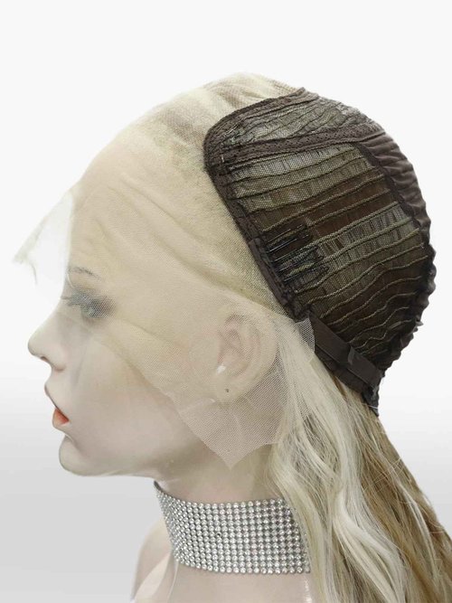 IMSTYLE Long Brown Blonde Wigs: 13x4 Synthetic Lace Front Wig, Highlight Blonde Curly Wig Hair Heat Resistant Fiber Natural Hairline Daily Wig 24Inches (Brown Blonde)