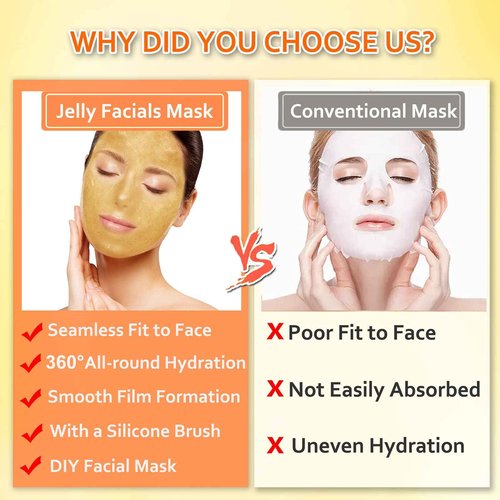 Ouhans Jelly Mask Powder for Facials Care,Hyalorunic Acid 24k Gold Aloe Vera Jelly Masks for Facials Professional