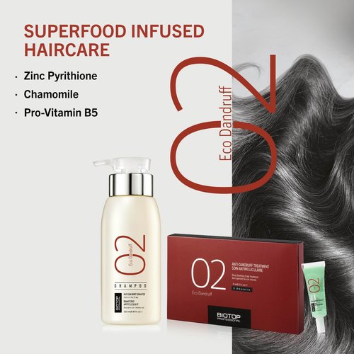 Biotop Professional 02 Eco Anti Dandruff Treatment - Scalp Treatment for Dandruff & Oily, Itchy or Dry Scalps - Formulated with a Multi Vitamin Complex (0.67oz)