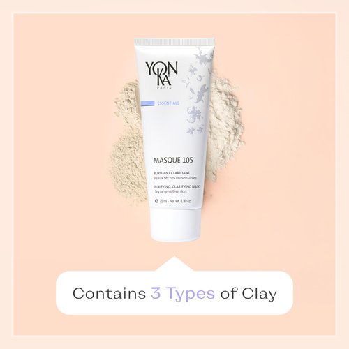 Yonka Essentials Masque 105 | Clarifying and Purifying Face Mask | Weekly Treatment for Dry and Sensitive Skin | Hydrates While Tightening Pores and Purifying Skin | 3.30 oz