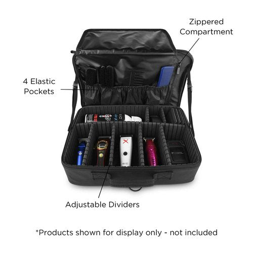 Stylecraft On-The-Go Barber or Stylist Professional Travel Case, Nylon with Multi-Pockets and Compartments