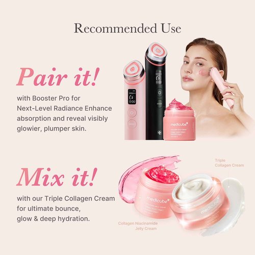 medicube Affordable Teen Glow Essentials Duo: Mini Booster Pro Pink and Collagen Jelly Cream 50ml | Holiday Stocking Stuffers, Gifts for Women, Gifts for Mom, Gifts for Girls