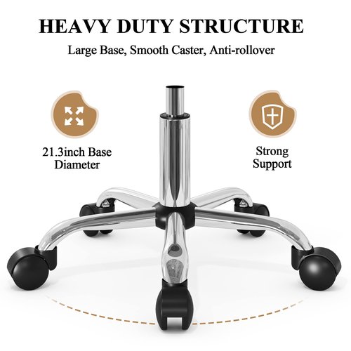 SHA CERLIN Rolling Stool with Wheels Swivel Shop Salon Chair Adjustable Drafting Massage Medical Tattoo Spa with PU Leather Cushioned, Grey