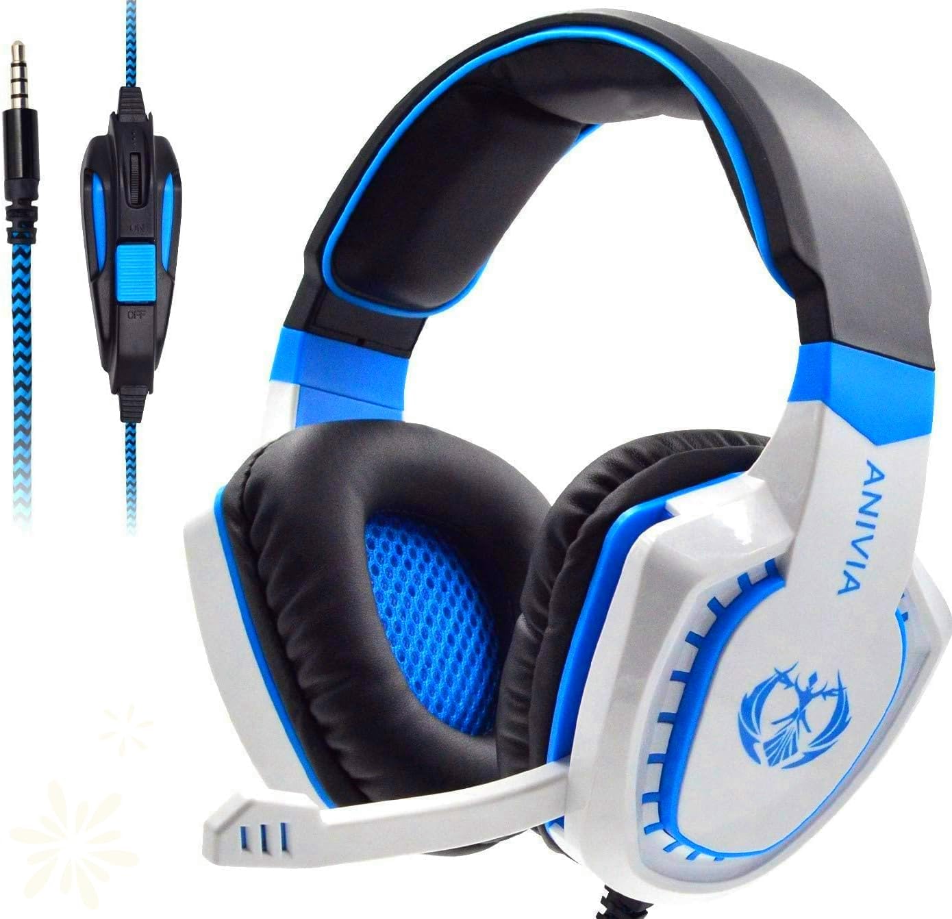 Anivia AH28 Over Ear Headphones Wired Stereo Computer Headsets Gaming Headset with Mic, Bass with Volume Control, Noise Isolating for Multi-Platforms