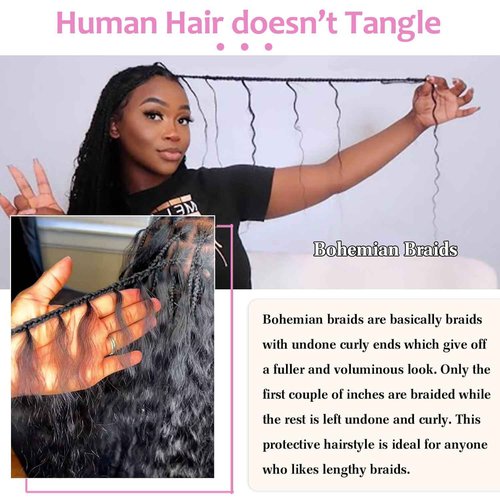 Urbeauty Human Braiding Hair Wet and Wavy, Human Braiding Hair for Boho Braids, Bulk Human Hair for No Weft Water Wave 100% Unprocessed Virgin Hair Micro/Knotless/Bohemian/Twist/Locs #1B