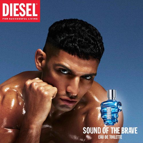 Diesel Sound of the Brave 2 PC Fragrance Gift Set for Men - 1.7 Fl Oz Eau de Toilette Spray & 3.4 Fl Oz Shower Gel - Notes of Bison Grass Accord, Amber Woods & Juniper Essence