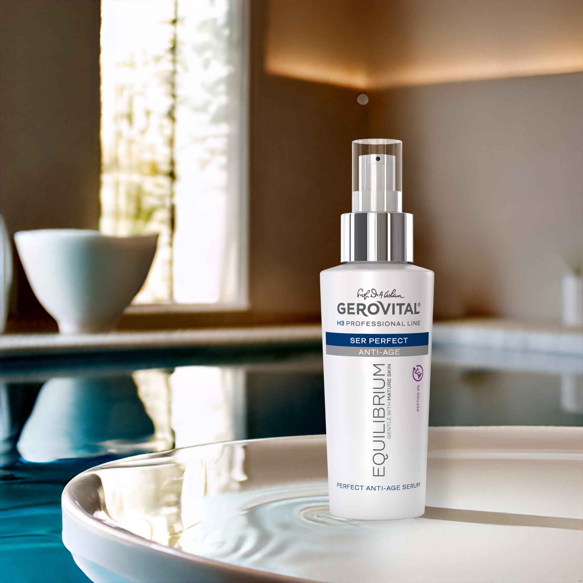Gerovital EQUILIBRIUM Perfect Anti-Aging Serum with Peptide 5% | Intensive Treatment for Mature, Dry and Wrinkled Skin | Professional Product, 100 ml