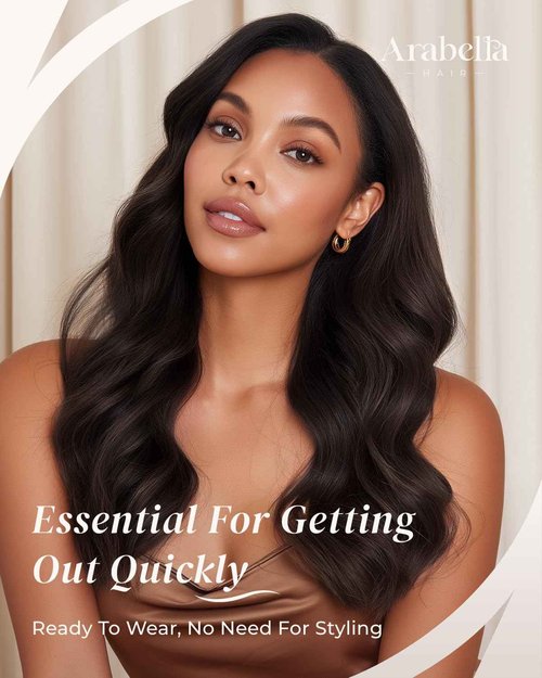Arabella 6x6 Wear and Go Glueless Wig 12a Glueless Wigs Human Hair Pre Plucked Pre Cut Loose Body Wave Only Middle Part Lace Front Wigs Human Hair 100% Pre Bleached Knots Wig (20inch, 6X6 Body Wave)