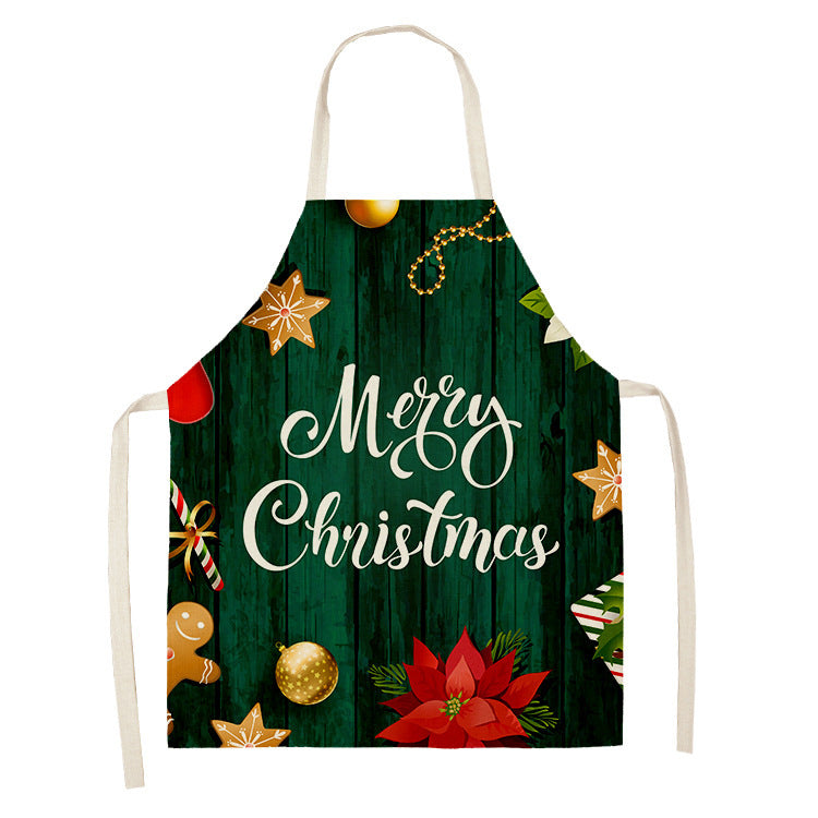 Christmas Dog Linen Apron for Kitchen Household Storage - Multiple Sizes & Styles