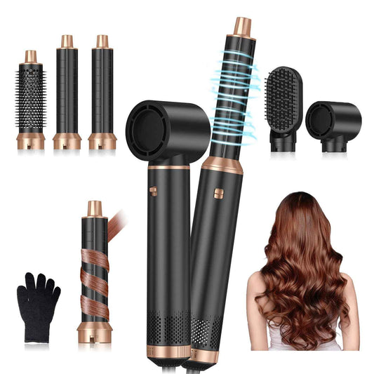 5 in 1 Blow Dryer Brush, Upgrade Hair Dryer Brush Air Curler Air Curling Wrap Styler, Detachable Hot Air Brush Negative Ion Curling Brush Iron, Hair Styling Tools for Drying Curling Straightening