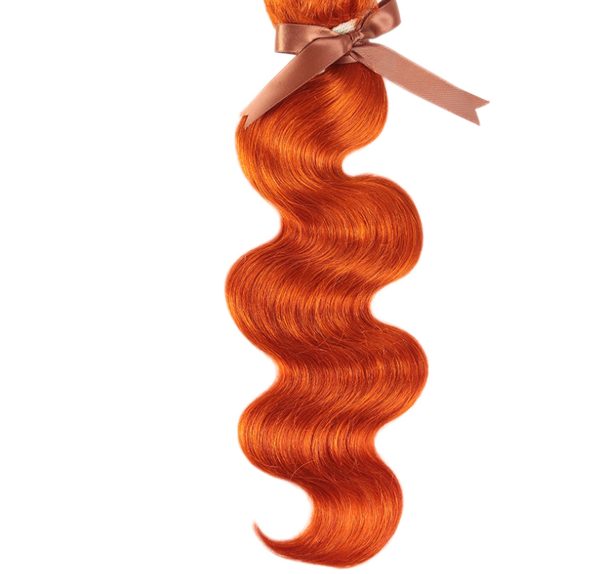 Human Hair Curtain Block Orange Europe & America - Natural Hair Wig