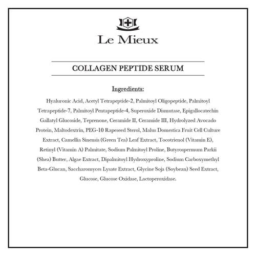 Le Mieux Collagen Peptide Serum - Concentrated, Creamy Anti Aging Face Serum with Skin Contouring Peptides & Moisturizing Hyaluronic Acid, No Parabens or Sulfates (1 oz / 30 ml)