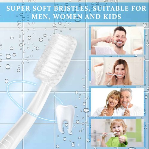 Tioncy 500 Pack Prepasted Disposable Toothbrushes Individual Wrapped Toothbrushes Soft Bristle Travel Toothbrush Single Use Wrapped for Hotel, Camp, Travel and Gift for The Homeless