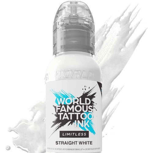 World Famous Tattoo Ink Limitless - Straight White - Professional Tattoo Ink & Tattoo Supplies - Skin-Safe Permanent Tattooing in Bold Shades - Vegan & Non-Toxic (8 oz)