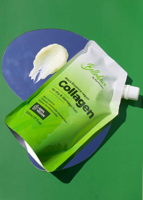 Bellahair Hydrating Collagen Hair Mask for Dry Damaged Hair and Growth - Hydrolyzed Keratin, Protein, SheaButter, Argon Oil & Botanical Extracts - Deep Repairs, Smooths & Strengthens All Hair-17Oz