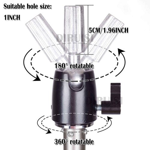 DIRUISI Reinforced Wig Stand Tripod Mannequin Head Stand Adjustable Wig Head Stand Holder for Cosmetology Hairdressing Training with Carrying Bag (Silver)