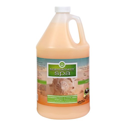 Best Shot Scentament Spa for Pets, Seasonal Facial Spa and Body Wash, Mango Maui, Tearless Shampoo, Hypoallergenic Body Wash, Reduces Tear Stains, 1 Gallon