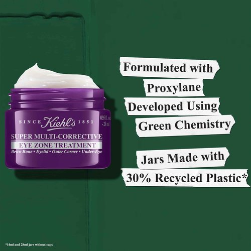 Kiehl's Super Multi-Corrective Eye Cream, Anti-Aging Cream that Lifts Brow Bone Area, Smooths and Firms Eye Lids, Bilberry Seed Extract and Collagen Peptide for Smoother Looking Skin - 0.5 fl oz