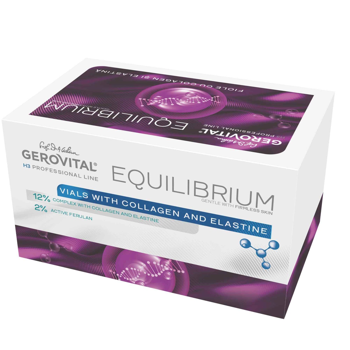 GEROVITAL EQUILIBRIUM - Ampoules with 12% Collagen and Elastin, Intensive Moisturising and Anti-Wrinkle Serum, Professional Product, 20 Ampoules x 2 ml