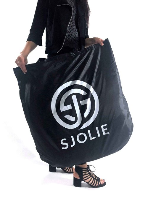 SJOLIE Spray Tan Tent | Pop Up Self Tanning Booth + Portable Carrying Case - XL Black