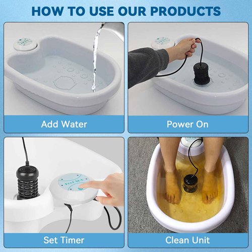 Pilipane Foot Bath Machine, Portable Ionic Detox Foot Bath Machine, Foot Cleanse Foot Detox Spa Machine for Home Use Spa Club Salon Travel